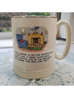 Lord Nelson Ware Mug Elijah Cotton "Your Supper is on the Table" England Vintage